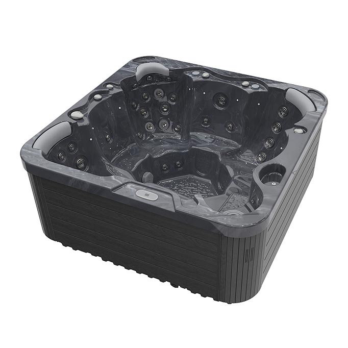 Bueno Spa Jersey 6 - Person 46 - Jet Acrylic Square Standard Hot Tub with Ozonator and Cover in White